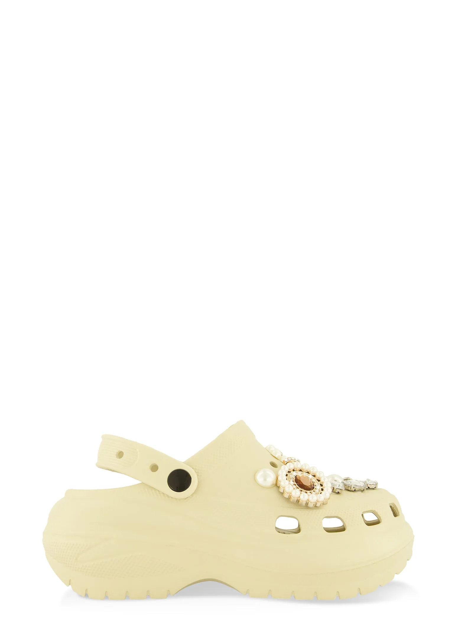 Rhinestone Charm Platform Slingback Clogs